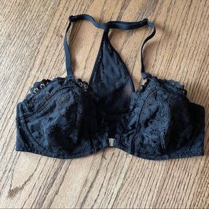 Lacy front closing unlined bra